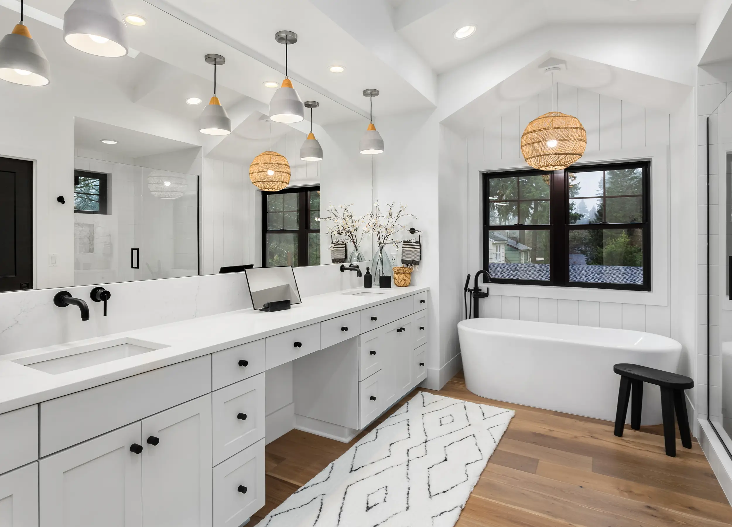 white farmhouse bathroom